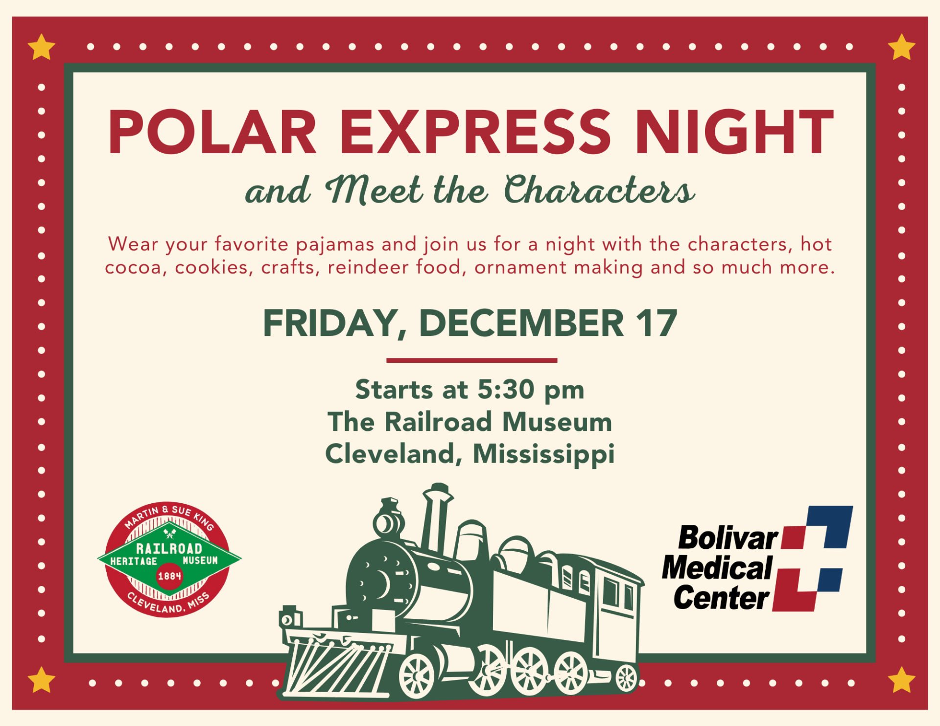 Polar express night at the train museum